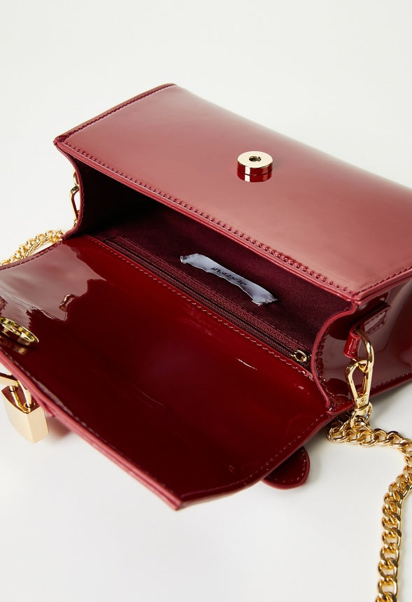 Mini Structured Crossbody With Chain Tibetan Red