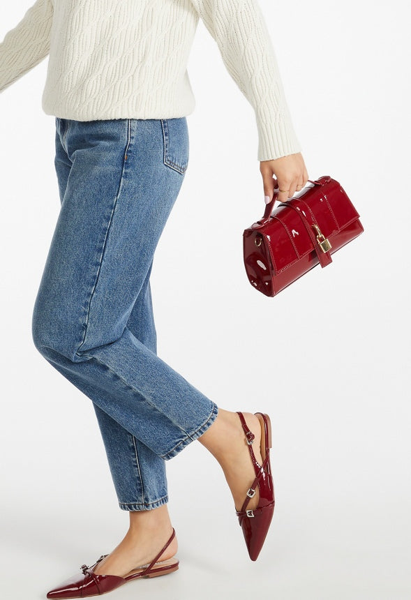 Mini Structured Crossbody With Chain Tibetan Red