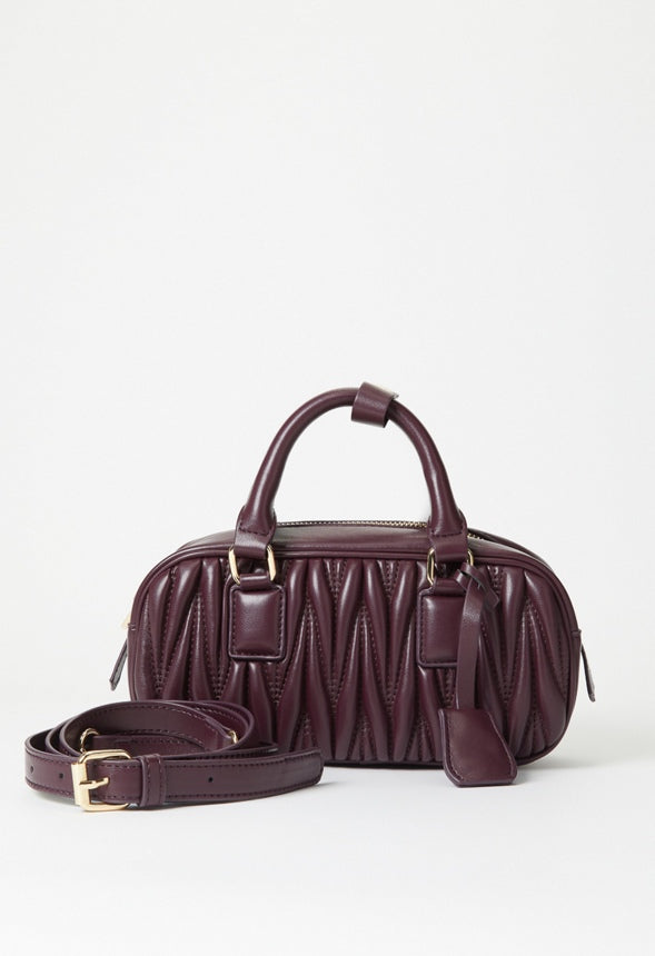Mini Pleated Bowling Bag Plum Perfect