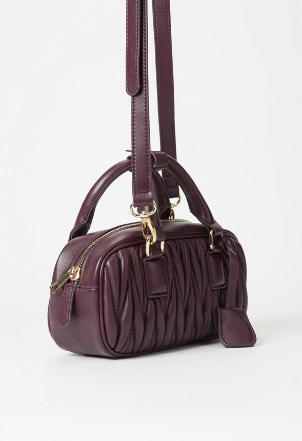 Mini Pleated Bowling Bag Plum Perfect