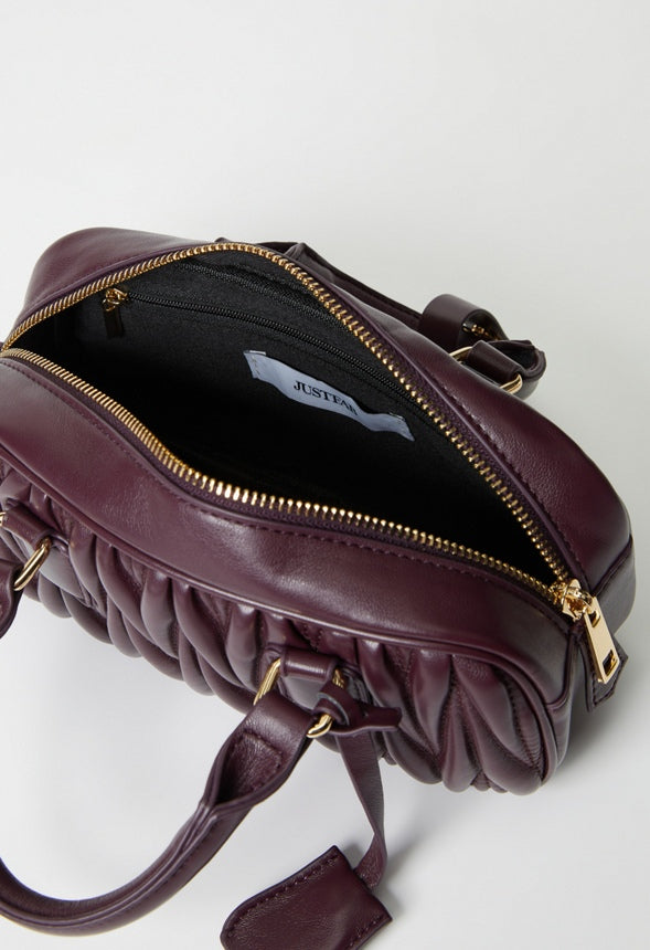 Mini Pleated Bowling Bag Plum Perfect