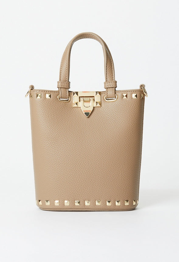 Studded Bucket Bag Taupe