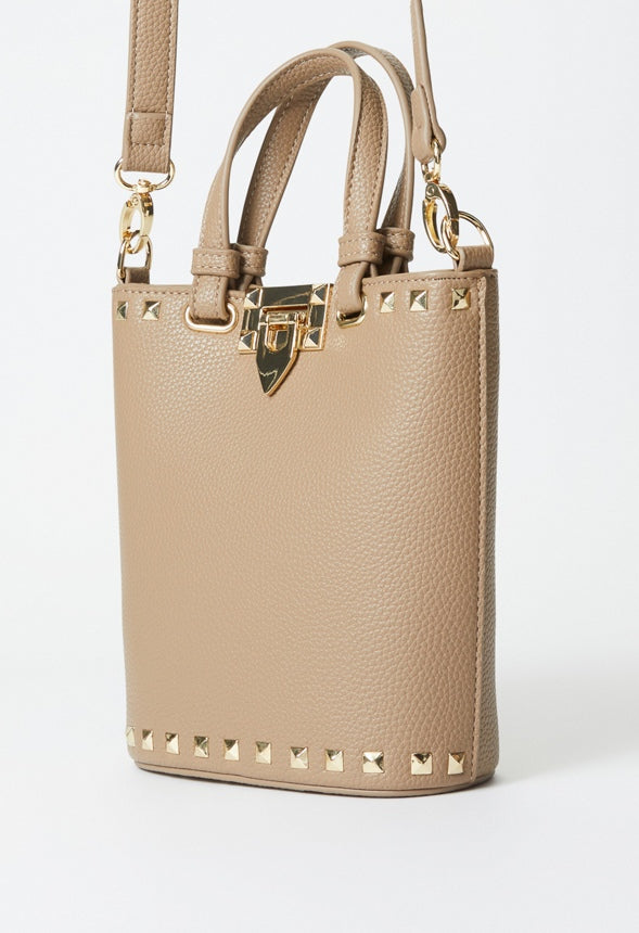 Studded Bucket Bag Taupe