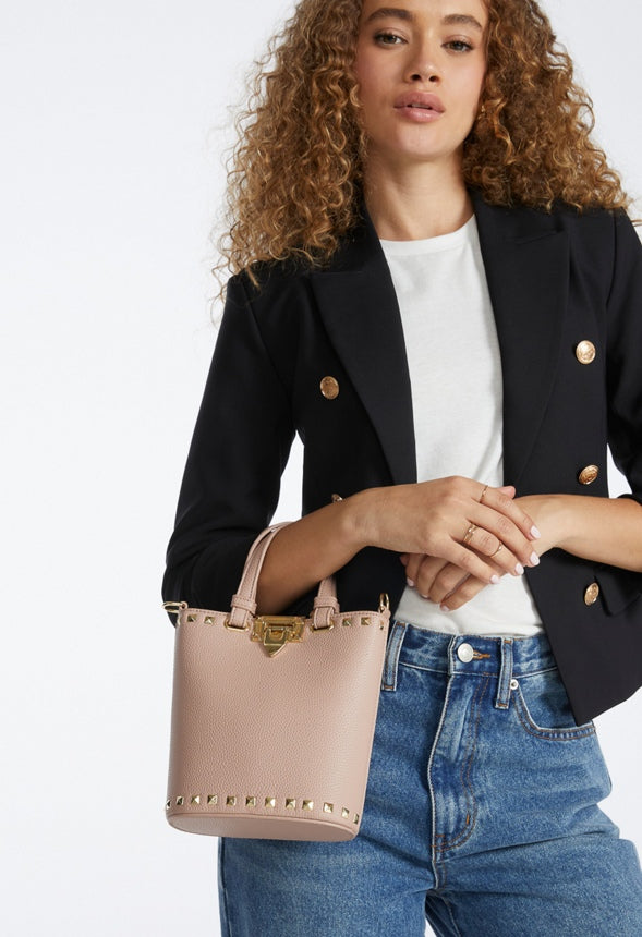 Studded Bucket Bag Rose Smoke