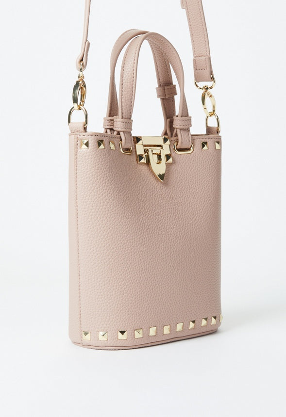 Studded Bucket Bag Rose Smoke
