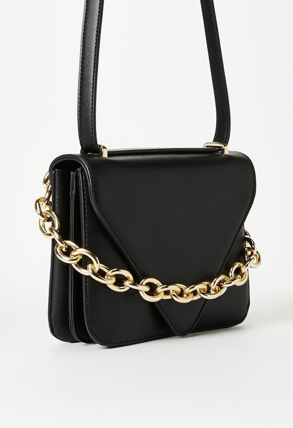 Crossbody With Large Chain Black