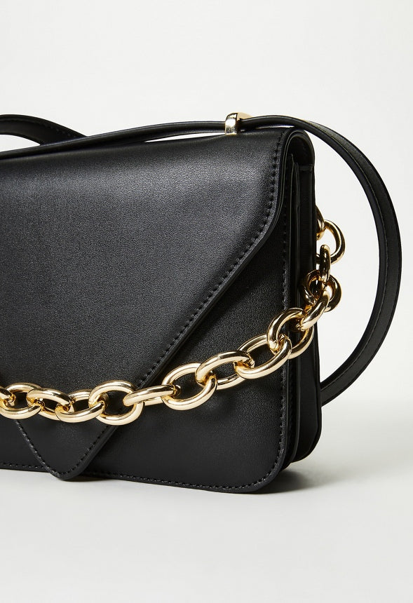 Crossbody With Large Chain Black