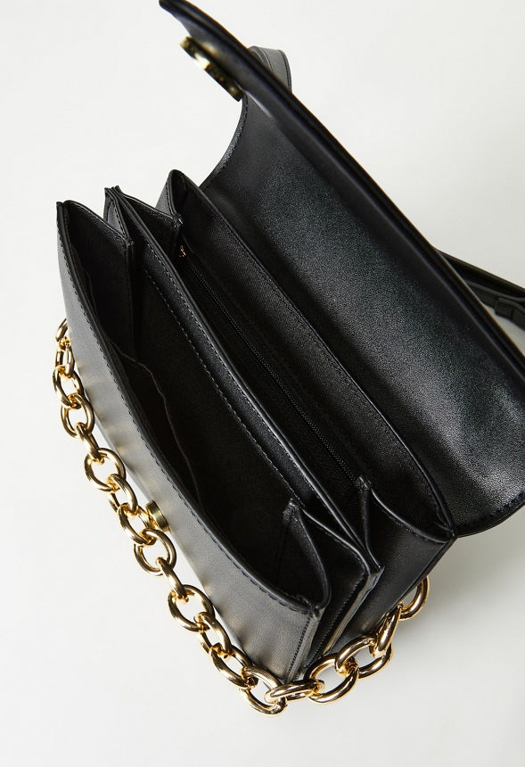 Crossbody With Large Chain Black