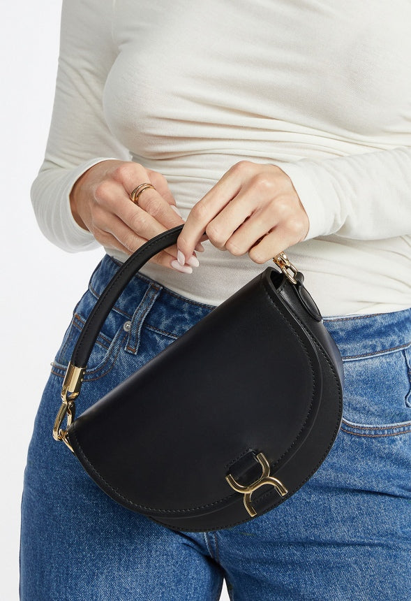 Saddle Bag With Hardware Black