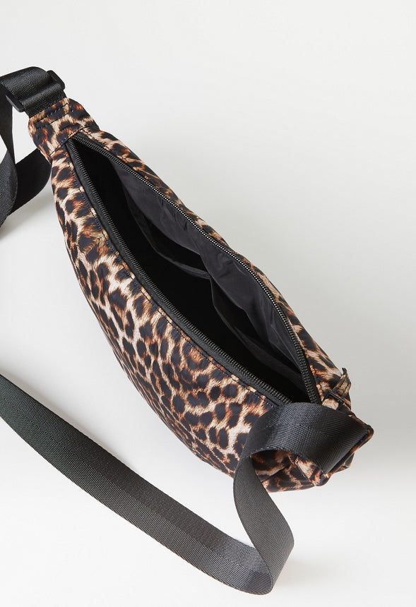 Half Moon Sling Crossbody Leopard