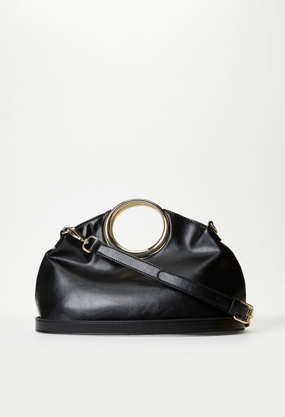 Circular Handle Bag Black