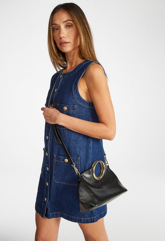 Circular Handle Bag Black