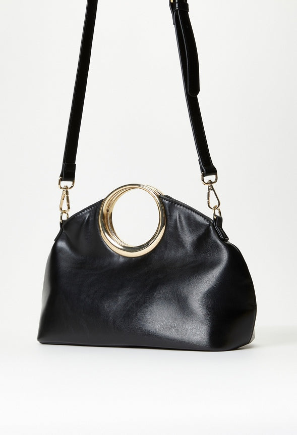 Circular Handle Bag Black