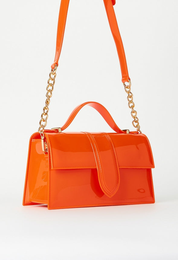 Jelly Flap Crossbody Orange