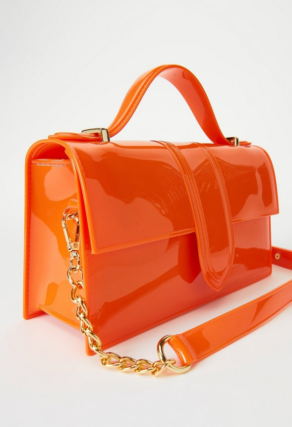 Jelly Flap Crossbody Orange
