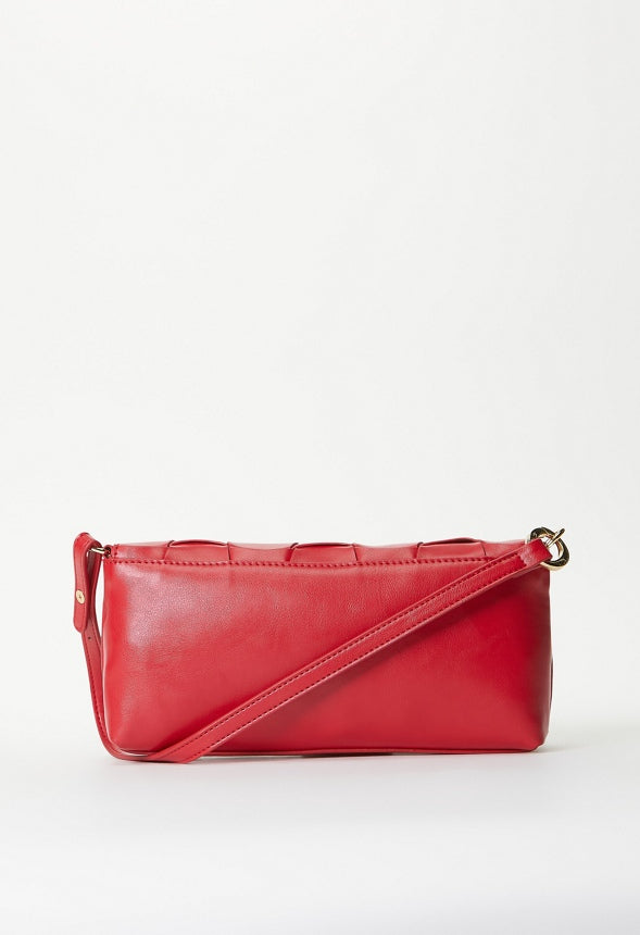 Large Detail Woven Crossbody Salsa Red