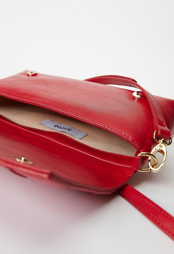 Large Detail Woven Crossbody Salsa Red