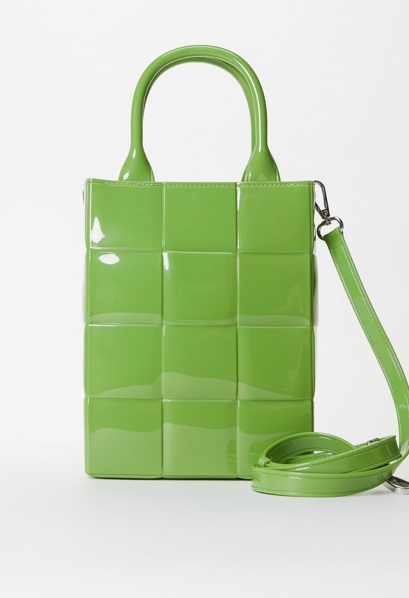 Jelly Woven Crossbody Lime Green