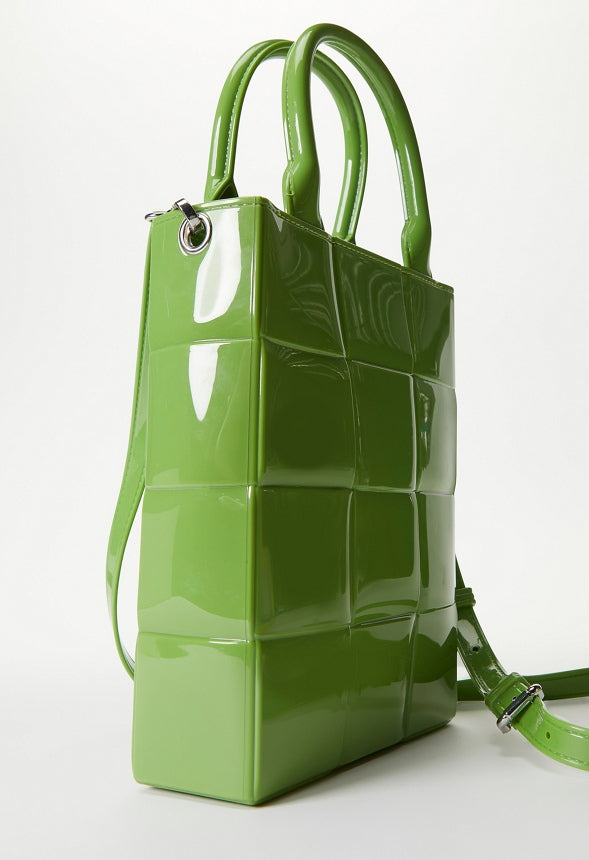 Jelly Woven Crossbody Lime Green