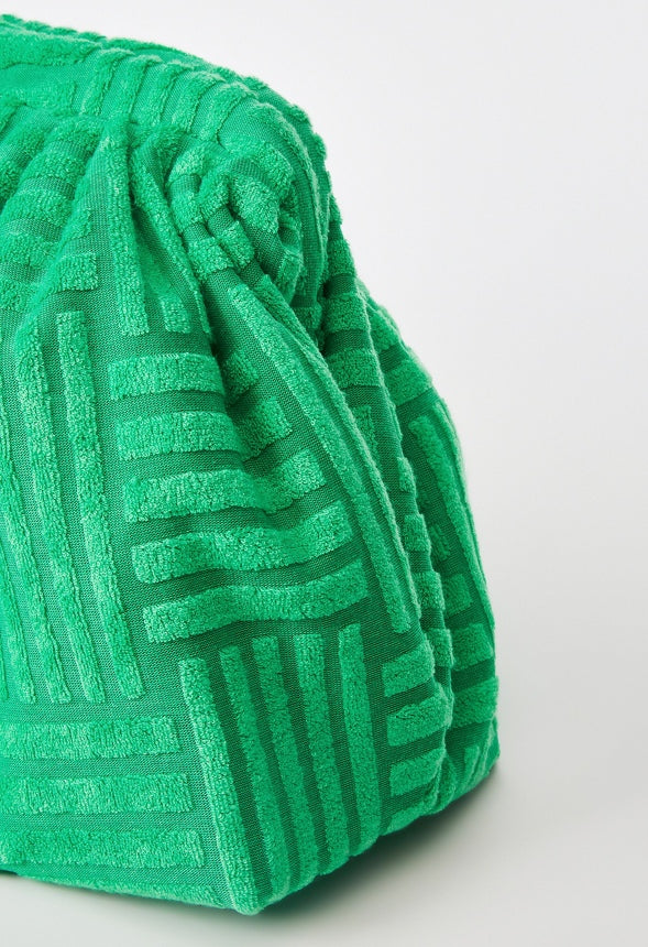 Ruched Pouch Stone Green