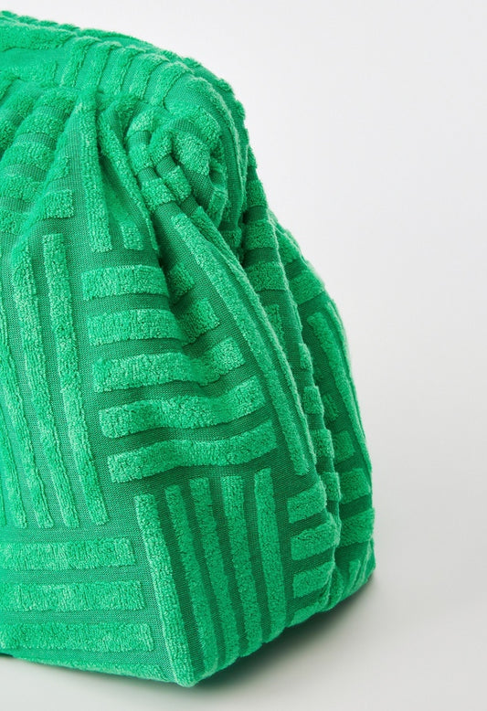 Ruched Pouch Stone Green