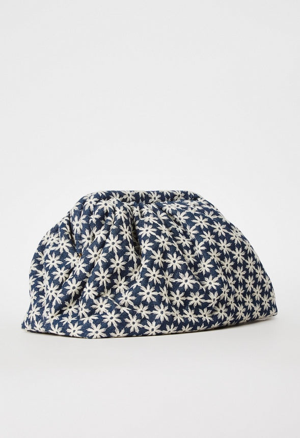 Ruched Pouch Blue Ashes Floral