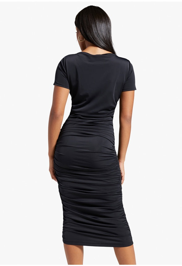 SCOOP NECK TUMMY TAMER DRESS Caviar