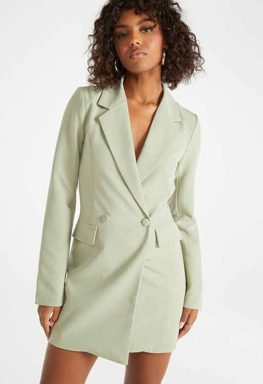 Fitted Blazer Dress Seagrass Green