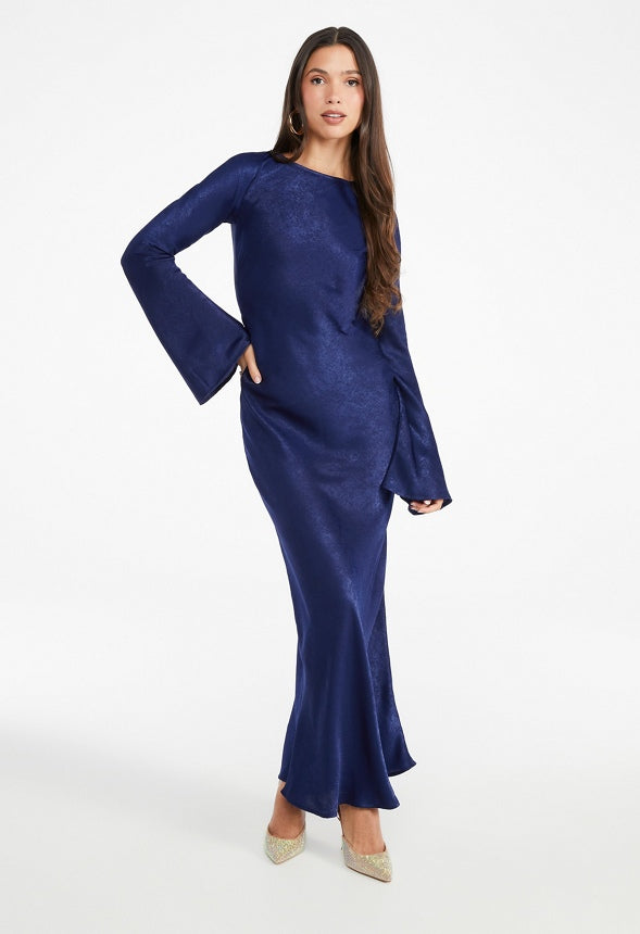 Long Sleeve Slip Dress Medieval Blue