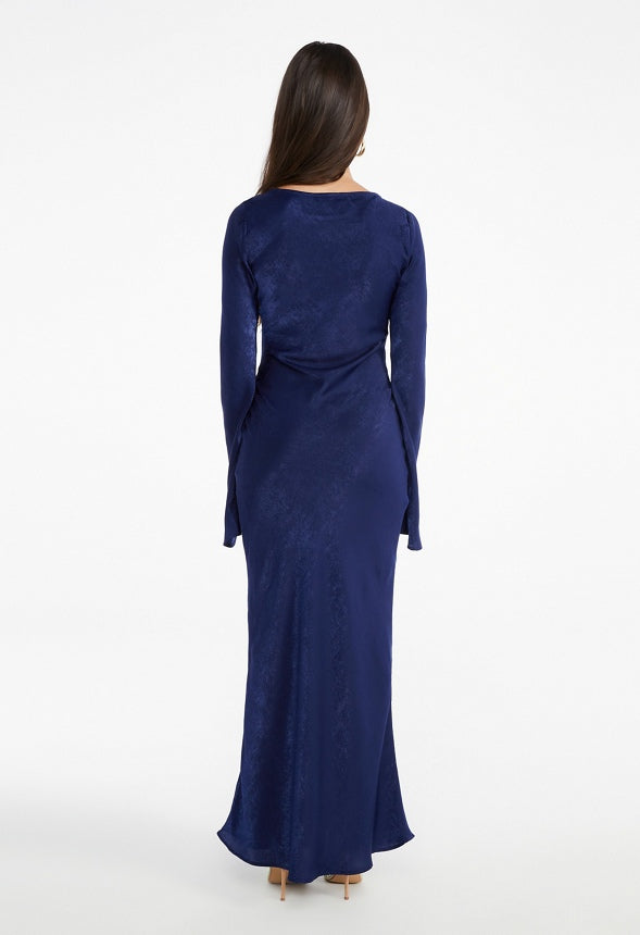 Long Sleeve Slip Dress Medieval Blue