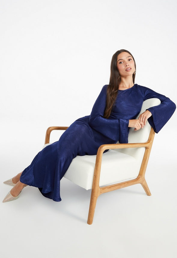 Long Sleeve Slip Dress Medieval Blue