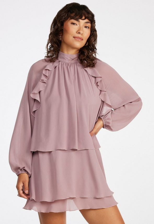 Femme Volume Mini Dress Twilight Mauve