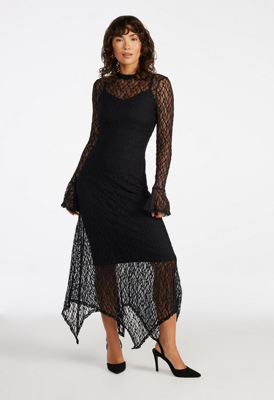 Lace Maxi Dress Black Caviar