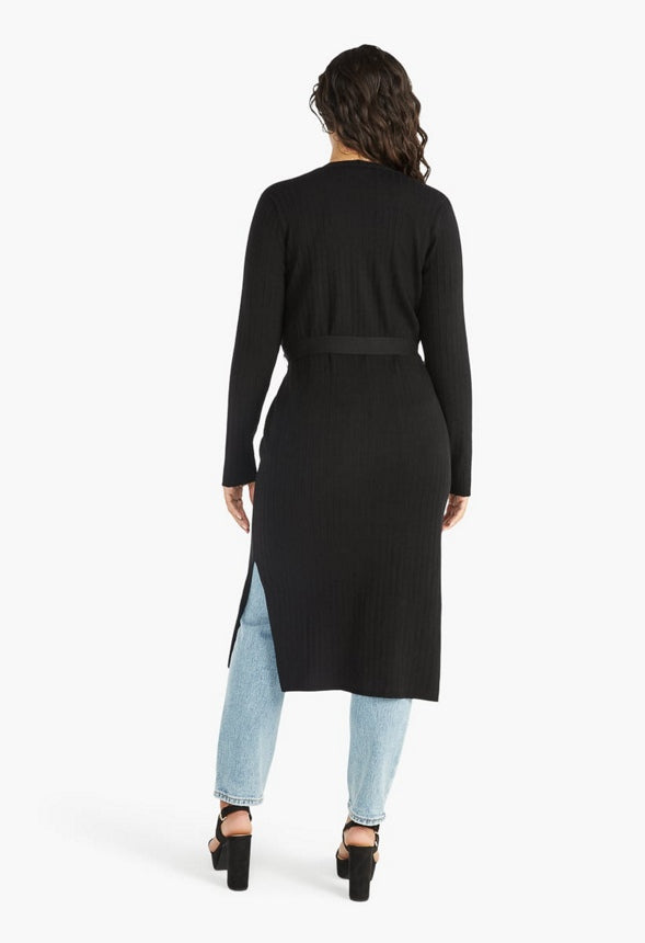 LUXE SOFT RIB CARDIGAN Black