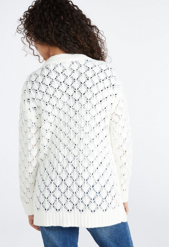 Popcorn Boyfriend Cardigan Marshmallow