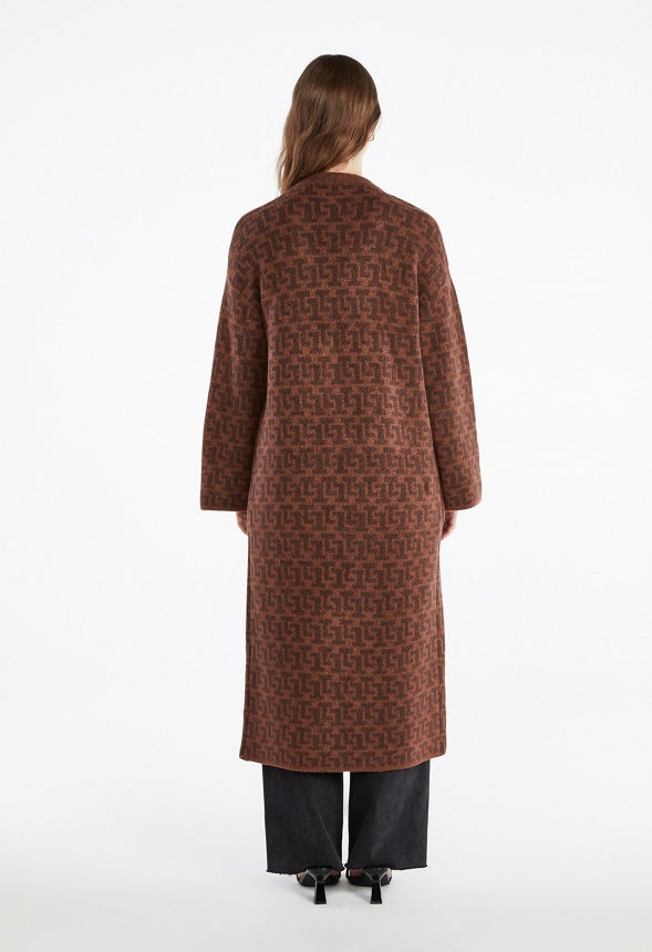 Sweater Coat Chocolate Multi Logo