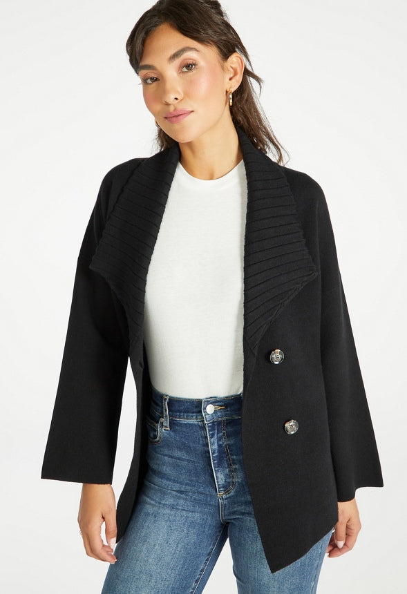 Double Breasted Cardigan Black Caviar