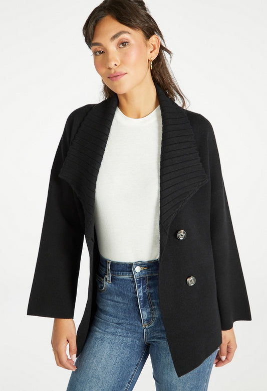 Double Breasted Cardigan Black Caviar