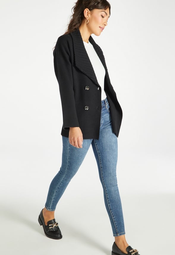 Double Breasted Cardigan Black Caviar