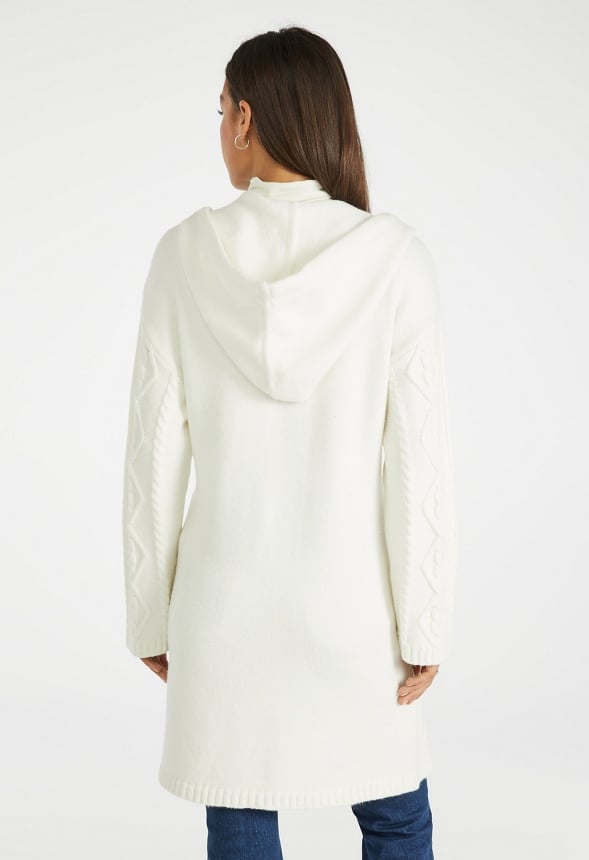 Hooded Sweater Cardigan Marshmallow