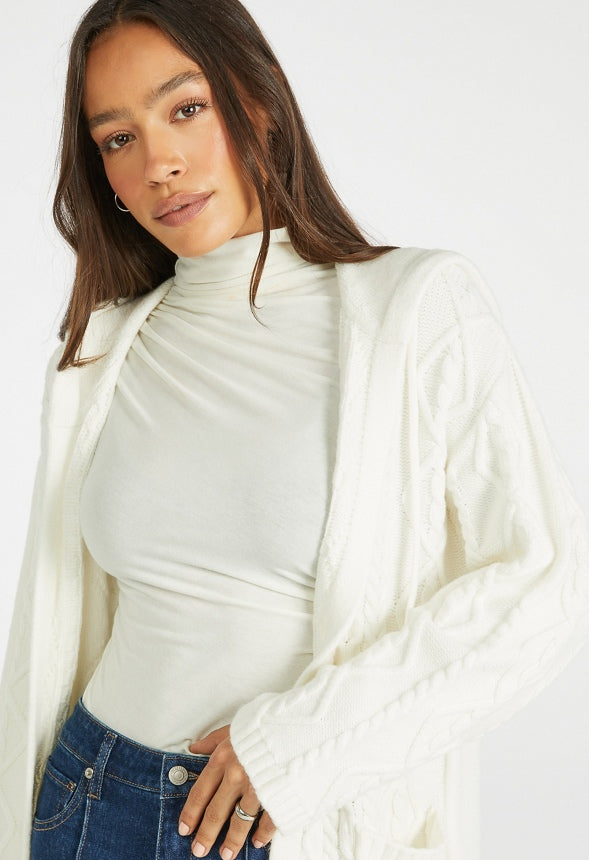 Hooded Sweater Cardigan Marshmallow