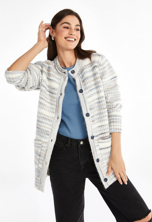 Biggie Spacedye Cardigan Blue Spacedye