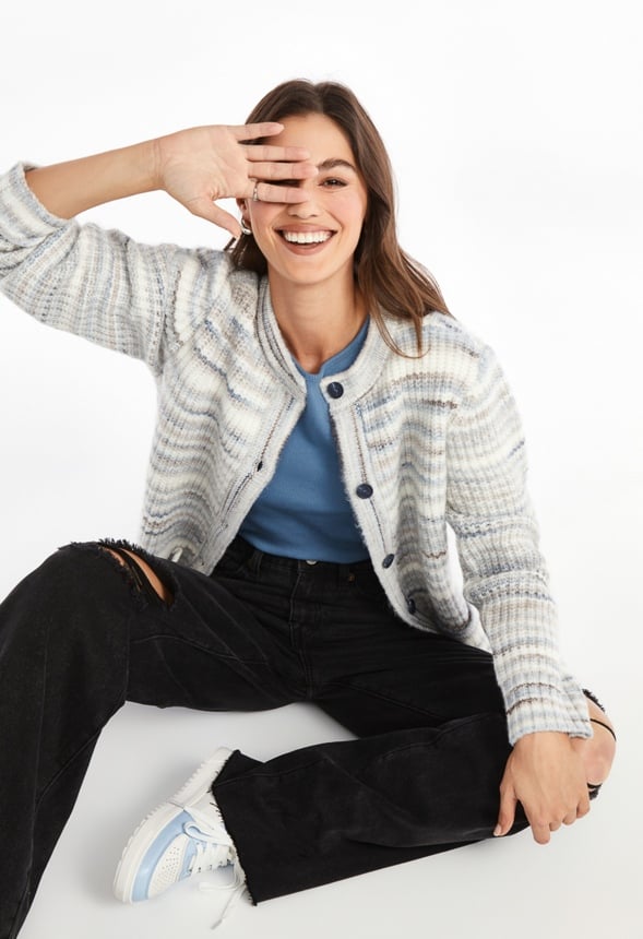 Biggie Spacedye Cardigan Blue Spacedye