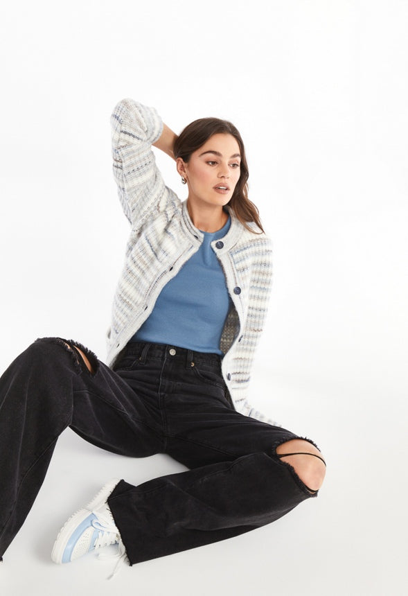 Biggie Spacedye Cardigan Blue Spacedye