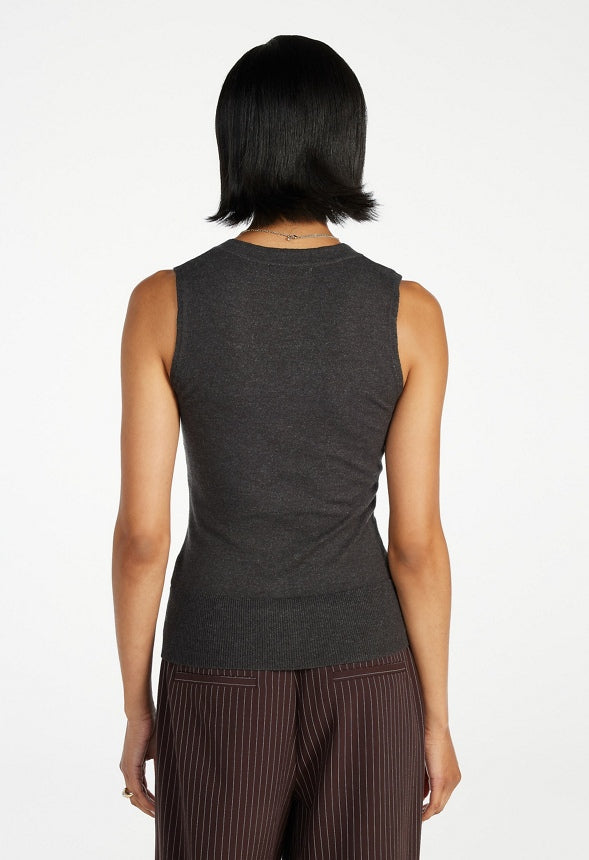 V-Neck Sweater Vest Charcoal Grey