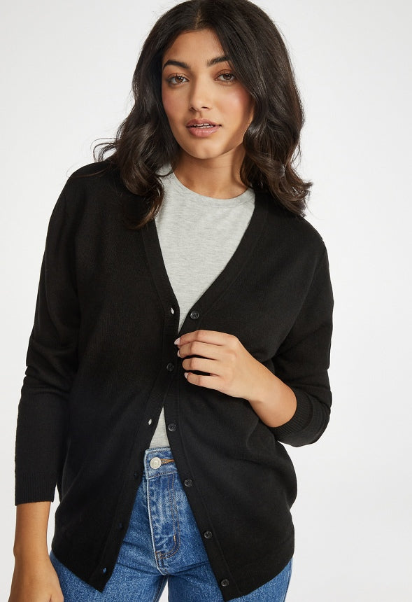 Fine Knit Cardigan Black Caviar
