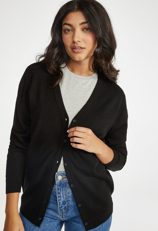 Fine Knit Cardigan Black Caviar