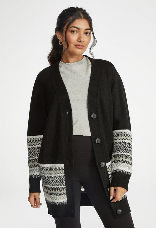 Spacedye Boyfriend Cardigan Black Caviar Multi