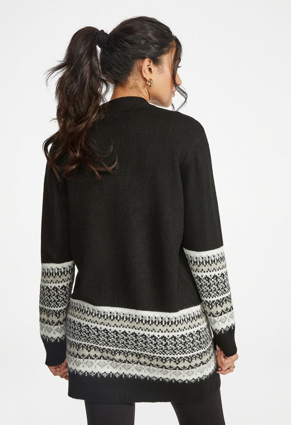 Spacedye Boyfriend Cardigan Black Caviar Multi