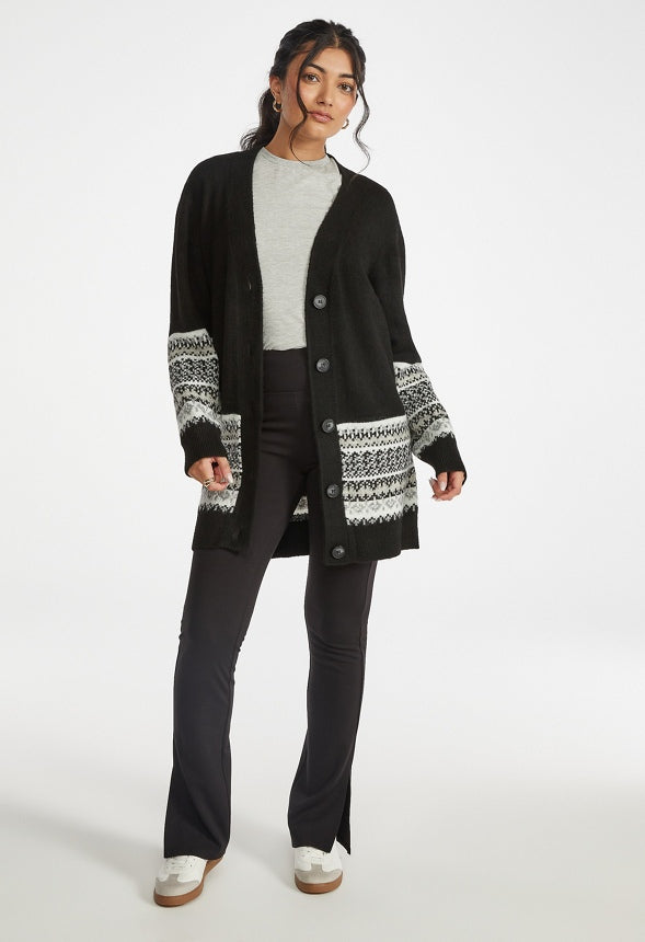 Spacedye Boyfriend Cardigan Black Caviar Multi